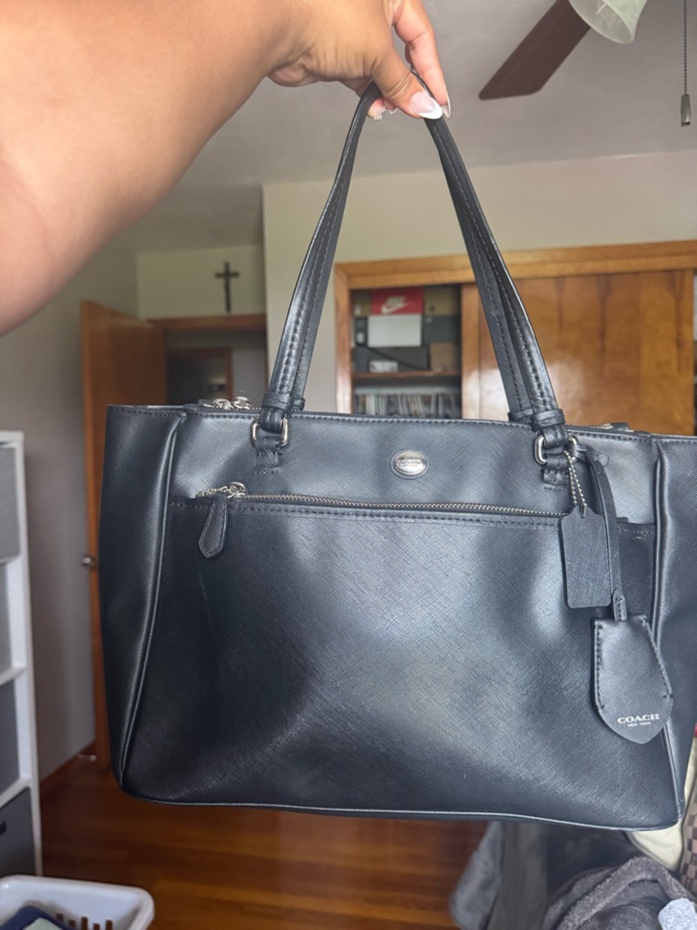 Coach Black Interior Tote with Signature Patch